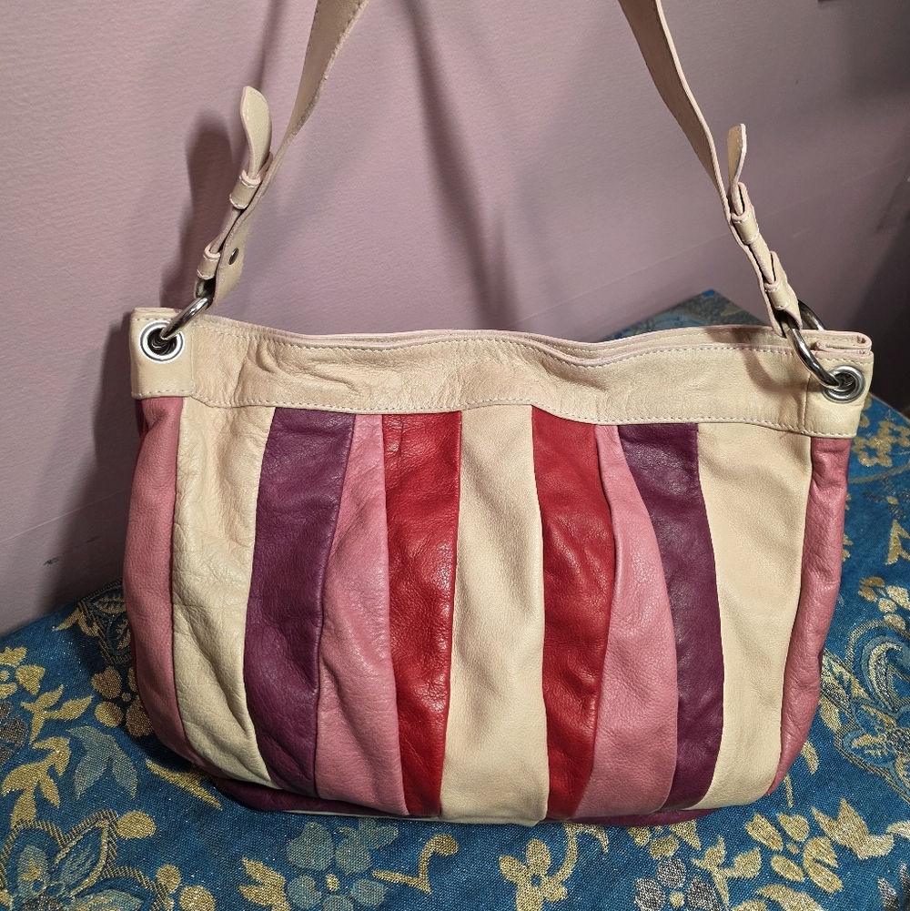 Marzia Made in Italy Genuine Leather Patchwork Shoulder Bag Y2K